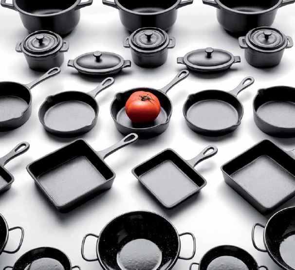 Ideas de presentación. Cazuelas negras en miniatura para emplatar y cocinar  en tu restaurante.